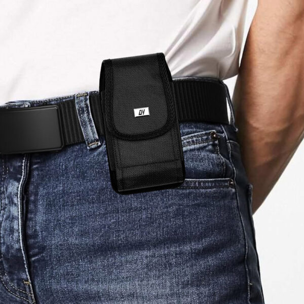 For Universal 6.9 inch Phone Case Nylon Pouch Vertical Holster Cover with Clip PCH91 - Image 2
