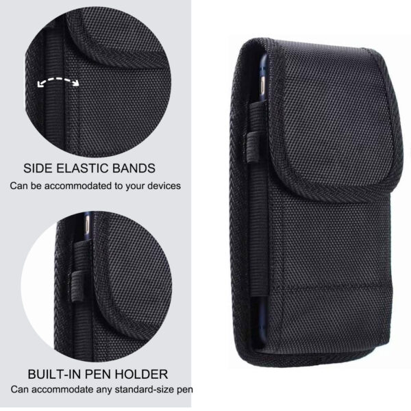 For Universal 4.7 inch Phone Case Nylon Pouch Vertical Holster Cover with Clip PCH91 - Image 6