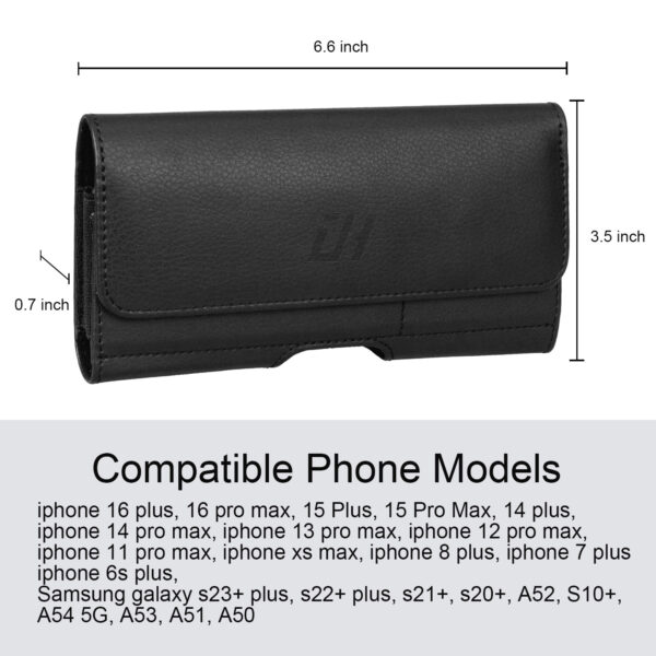 For Universal 6.9 inch Phone Case Leather Pouch Horizontal Holster Cover with Clip PCH91 - Image 6