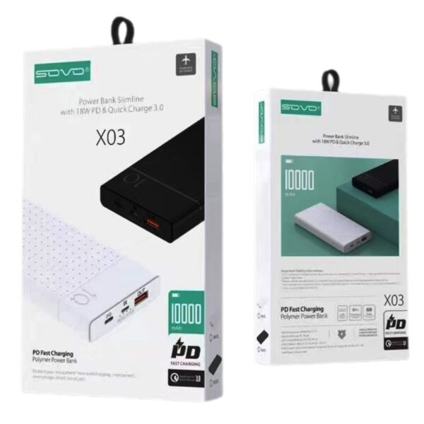 10000mAh Power Bank Portable Charger SOVO X03 - Image 2