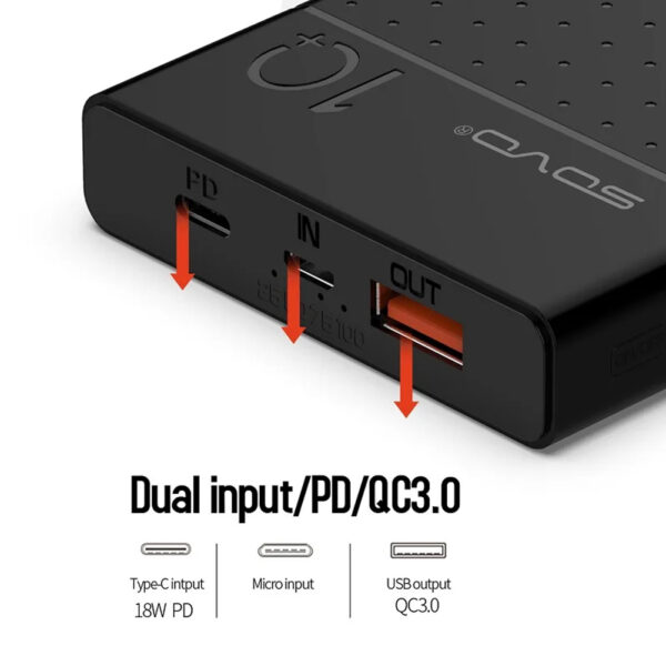 10000mAh Power Bank Portable Charger SOVO X03 - Image 9