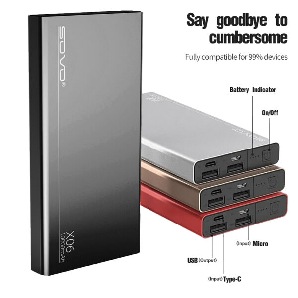 10000mAh Power Bank Portable Charger SOVO X06 - Image 8