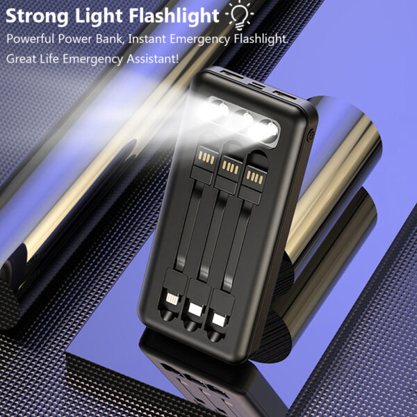 10000mAh Power Bank Portable Charger Built-In 3 Cables and LED Flashlight SOVO X17 - Image 12