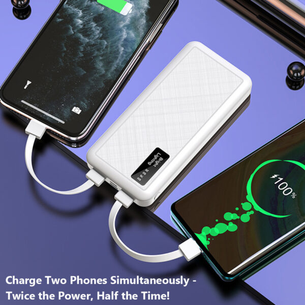 10000mAh Power Bank Portable Charger Built-In 3 Cables and LED Flashlight SOVO X17 - Image 10