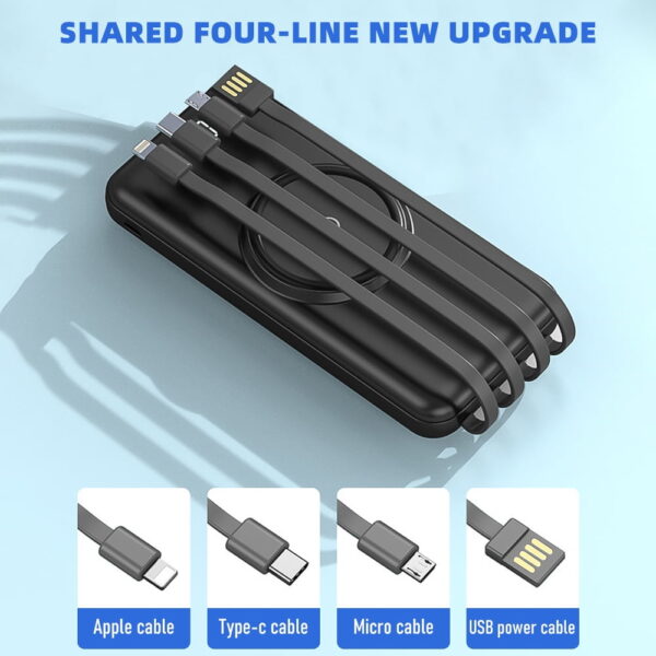 10000mAh Power Bank Wireless Charging Portable Charger Built-In 4 Cables SOVO X35 - Image 4