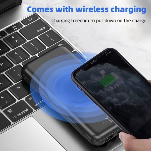 10000mAh Power Bank Wireless Charging Portable Charger Built-In 4 Cables SOVO X35 - Image 5