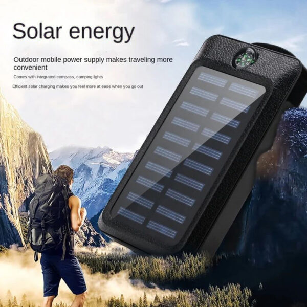 20000mAh Power Bank Solar Charging Portable Charger with LED Flashlight SOVO - Image 7