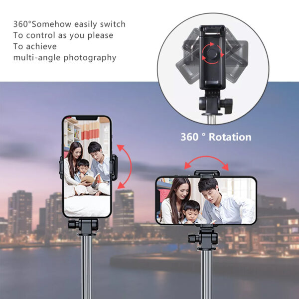Phone Tripod Stand, Bluetooth Selfie Stick SELFSTICK-H1 - Image 5