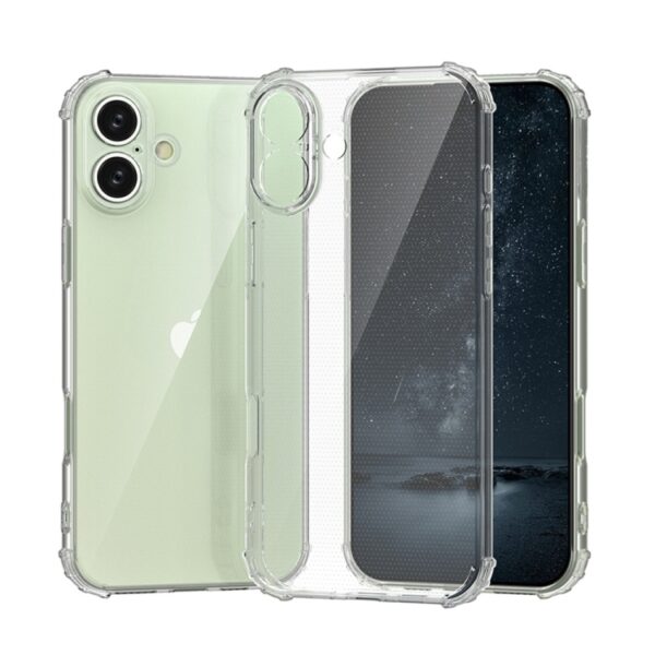 For iPhone 16 Plus Case with Air Cushion Clear Transparent Soft Cover SFL74