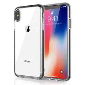 For iPhone Xs Max Case with Seperate Color Bumper Transparent Soft Cover SFL79