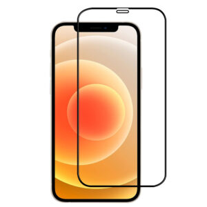 For iPhone 12 Pro (6.1 inch) Clear 10D Full Coverage Tempered Glass Screen Protector Black Frame