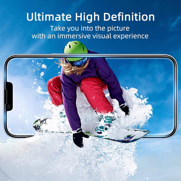 For iPhone 13 (6.1 inch) Clear 10D Full Coverage Tempered Glass Screen Protector Black Frame - Image 9