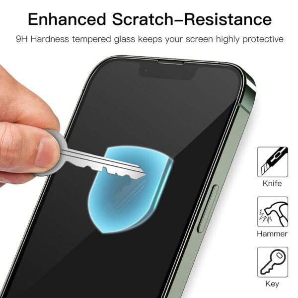 For iPhone 13 Pro Max (6.7 inch) Clear 10D Full Coverage Tempered Glass Screen Protector Black Frame - Image 4