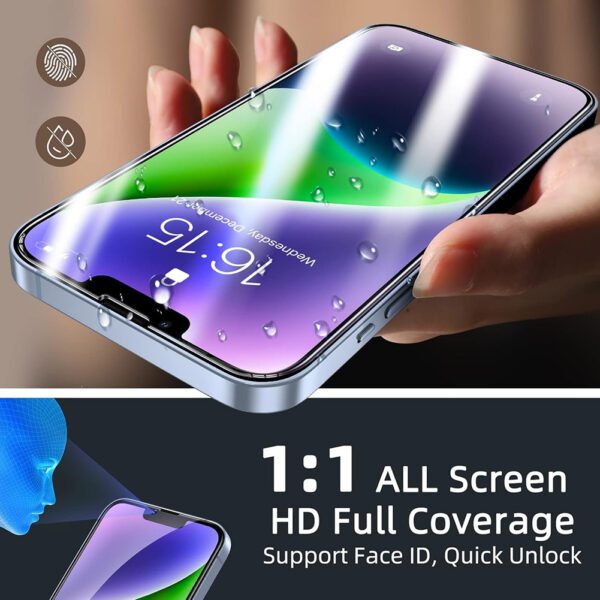 For iPhone 13 Pro Max (6.7 inch) Clear 10D Full Coverage Tempered Glass Screen Protector Black Frame - Image 6