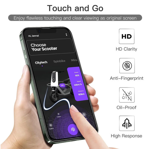 For iPhone 13 Pro Max (6.7 inch) Clear 10D Full Coverage Tempered Glass Screen Protector Black Frame - Image 8