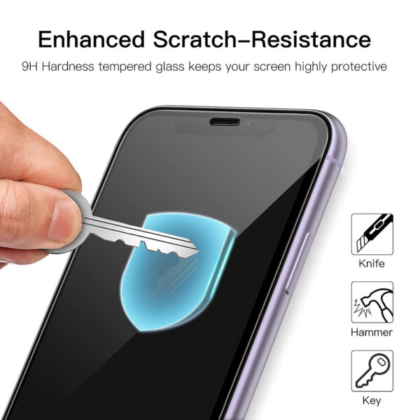 For iPhone XR (6.1 inch) Clear 10D Full Coverage Tempered Glass Screen Protector Black Frame - Image 4
