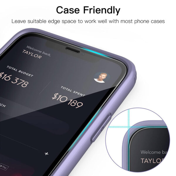 For iPhone Xs Max (6.7 inch) Clear 10D Full Coverage Tempered Glass Screen Protector Black Frame - Image 6