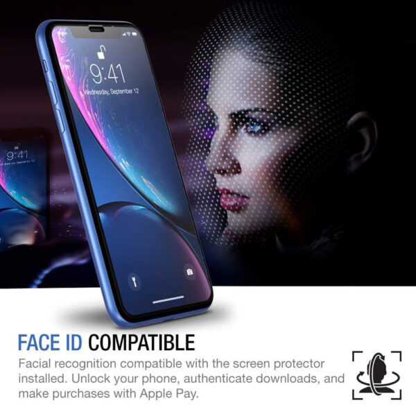 For iPhone Xs Max (6.7 inch) Clear 10D Full Coverage Tempered Glass Screen Protector Black Frame - Image 7