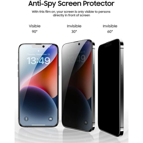 For iPhone 15 Pro Max (6.7 inch) Anti-Spy Privacy Full Coverage Tempered Glass Screen Protector - Image 3