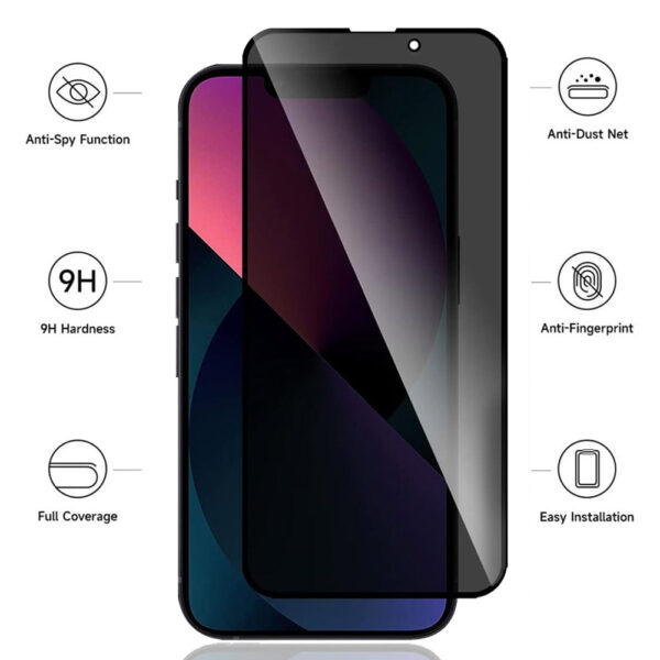 For iPhone 15 Pro Max (6.7 inch) Anti-Spy Privacy Full Coverage Tempered Glass Screen Protector - Image 4
