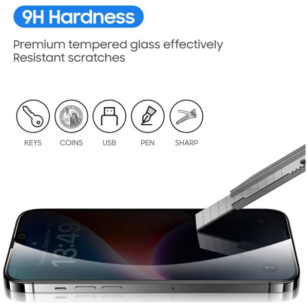 For iPhone 15 Pro Max (6.7 inch) Anti-Spy Privacy Full Coverage Tempered Glass Screen Protector - Image 5