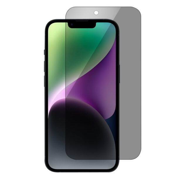 For iPhone 14 (6.1 inch) Anti-Spy Privacy Tempered Glass Screen Protector 2.5D Black