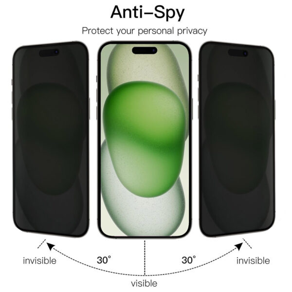 For iPhone 14 Plus (6.7 inch) Anti-Spy Privacy Tempered Glass Screen Protector 2.5D Black - Image 3
