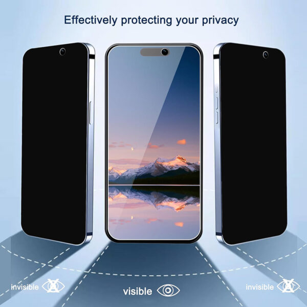 For iPhone 16 Pro Max (6.9 inch) Anti-Spy Privacy Tempered Glass Screen Protector 2.5D Black - Image 3