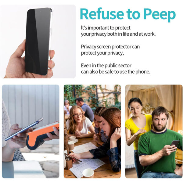 For iPhone 16 Pro Max (6.9 inch) Anti-Spy Privacy Tempered Glass Screen Protector 2.5D Black - Image 7