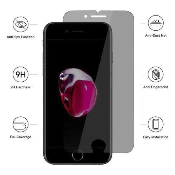 For iPhone 6 Plus 7 Plus 8 Plus (5.5 inch) Anti-Spy Privacy Full Coverage Tempered Glass Screen Protector - Image 4