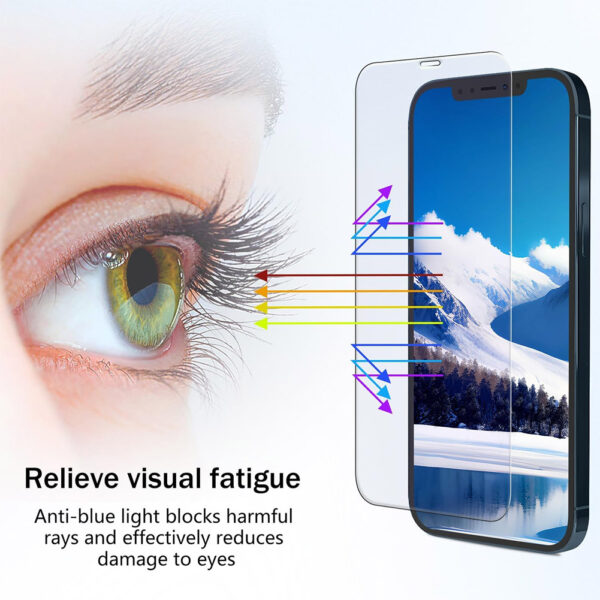 For iPhone 12 Pro (6.1 inch) Blue Light Filter Full Coverage Tempered Glass Screen Protector - Image 4