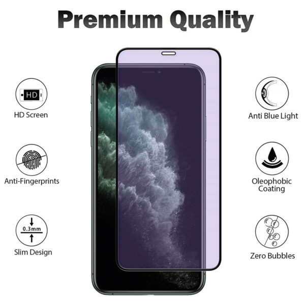 For iPhone 12 Pro (6.1 inch) Blue Light Filter Full Coverage Tempered Glass Screen Protector - Image 3