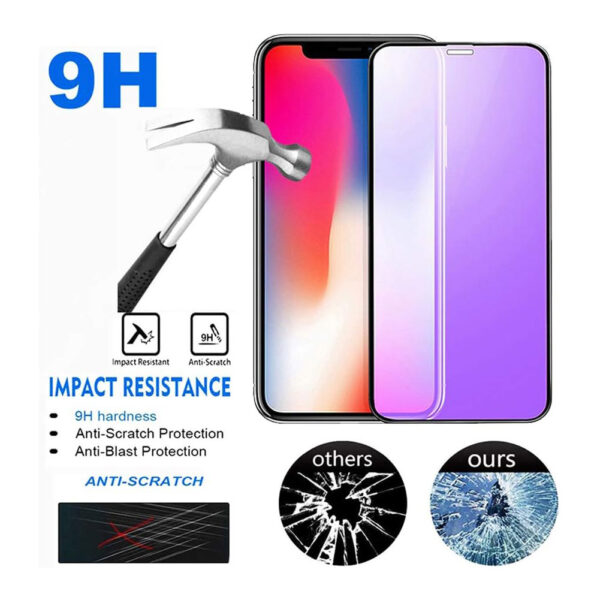 For iPhone Xs Max (6.5 inch) Blue Light Filter Full Coverage Tempered Glass Screen Protector - Image 5
