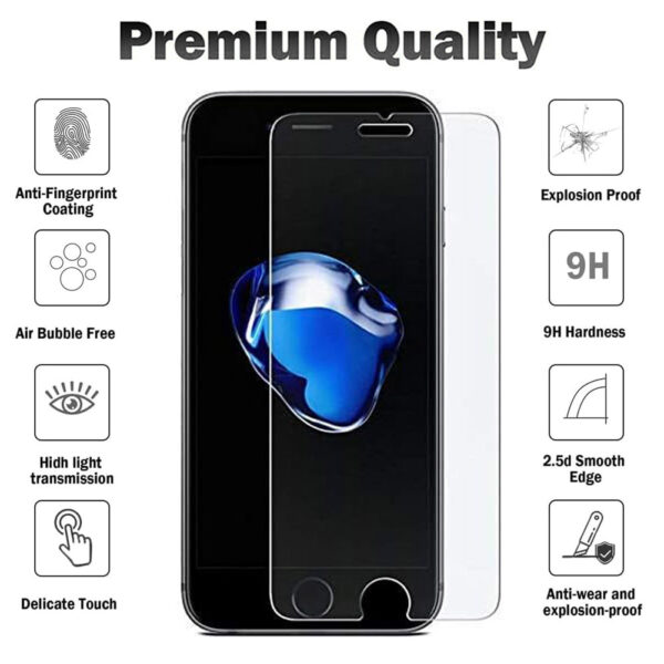 For iPhone 6 Plus 7 Plus 8 Plus (5.5 inch) Clear 2.5D Tempered Glass Screen Protector - Image 3