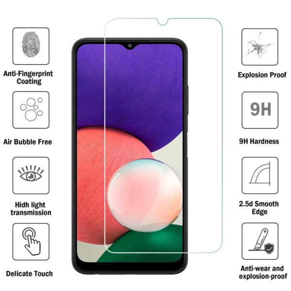 For Galaxy A22 (6.5 inch) Clear 2.5D Tempered Glass Screen Protector - Image 2