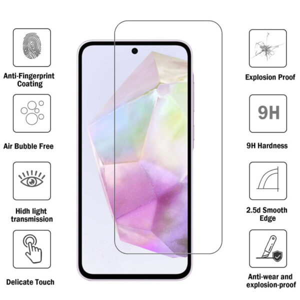 For Galaxy A35 (6.6 inch) Clear 2.5D Tempered Glass Screen Protector - Image 2