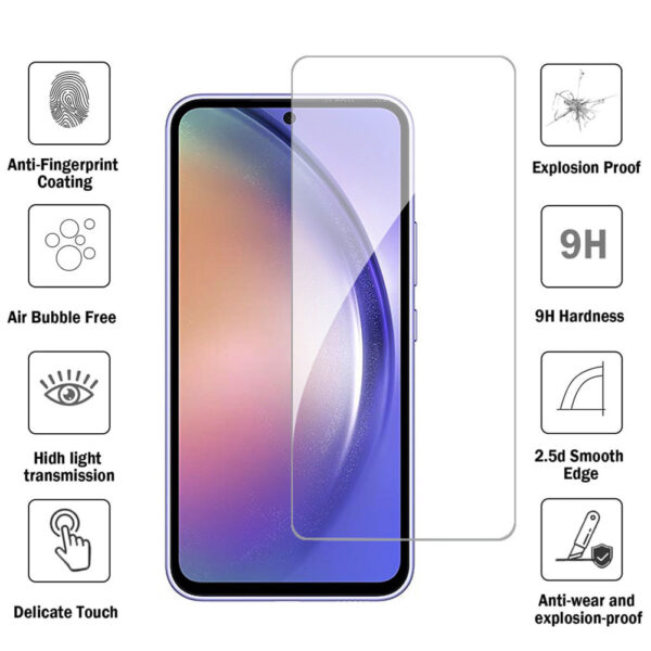 For Galaxy A54 5G (6.4 inch) Clear 2.5D Tempered Glass Screen Protector - Image 2