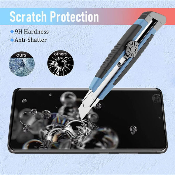 For Galaxy S20 Plus (6.7 inch) Curved Full Coverage Tempered Glass Screen Protector Black Frame - Image 4
