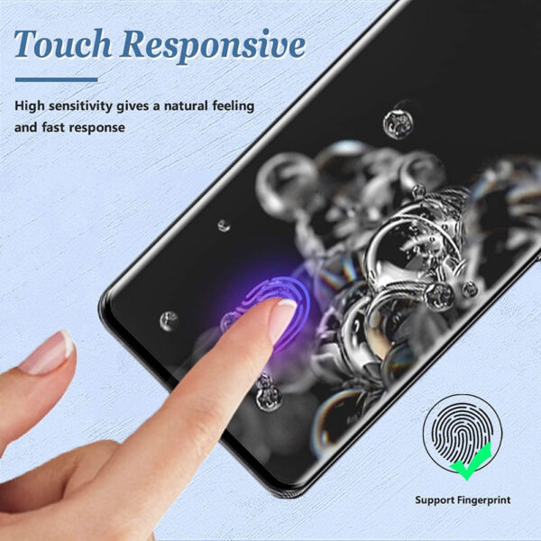 For Galaxy S20 Plus (6.7 inch) Curved Full Coverage Tempered Glass Screen Protector Black Frame - Image 5