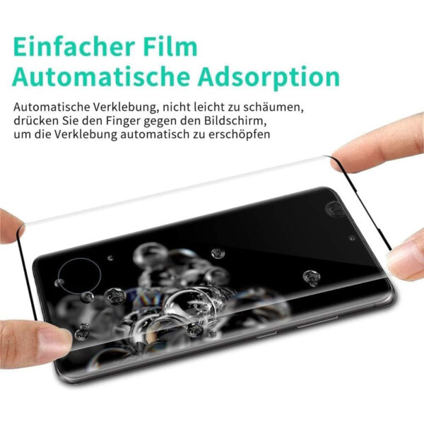 For Galaxy S20 Plus (6.7 inch) Curved Full Coverage Tempered Glass Screen Protector Black Frame - Image 7