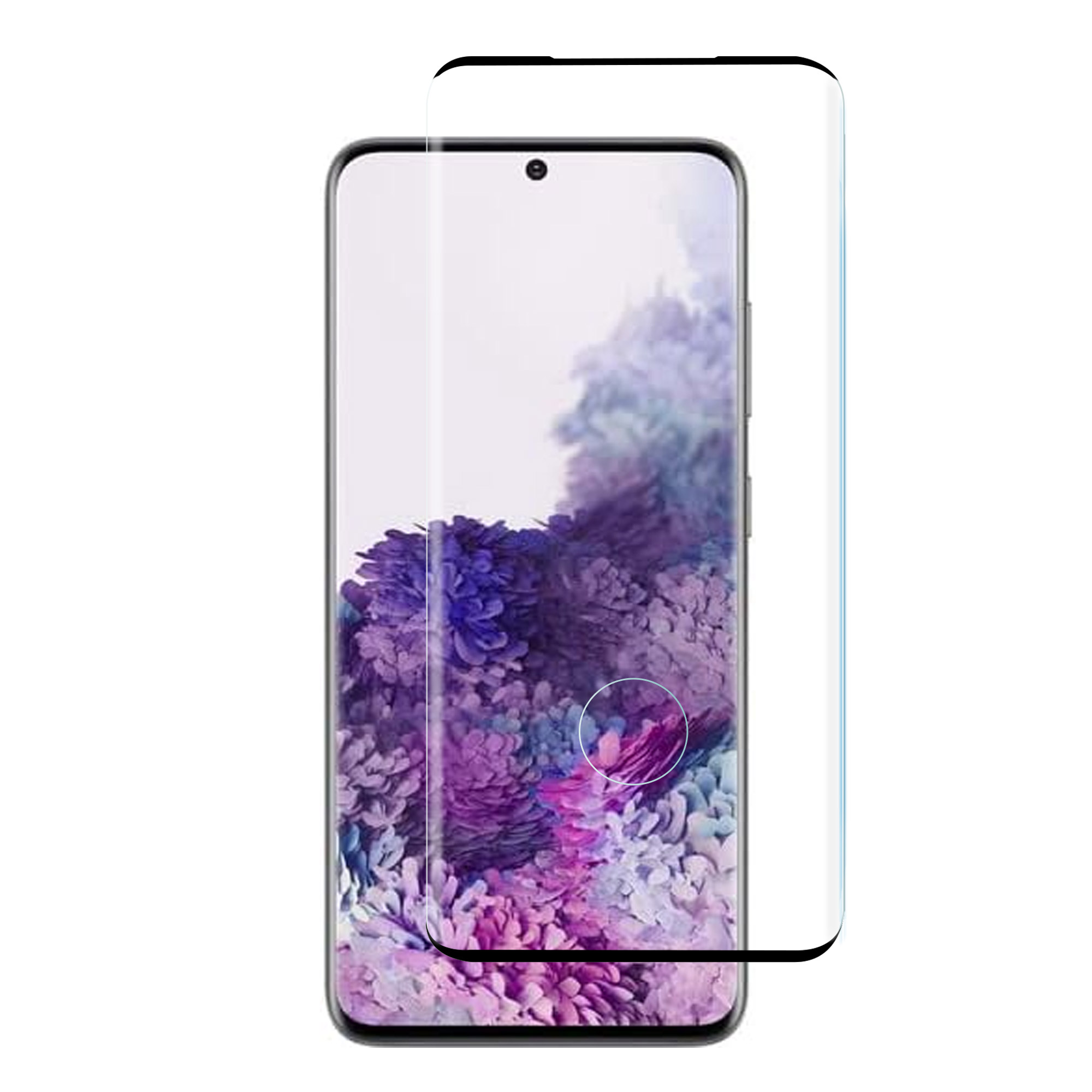 For Galaxy S20 Plus (6.7 inch) Curved Full Coverage Tempered Glass Screen Protector Black Frame
