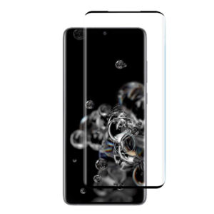 For Galaxy S20 Ultra (6.9 inch) Curved Full Coverage Tempered Glass Screen Protector Black Frame