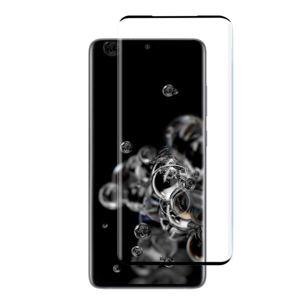 For Galaxy S20 Ultra (6.9 inch) Curved Full Coverage Tempered Glass Screen Protector Black Frame