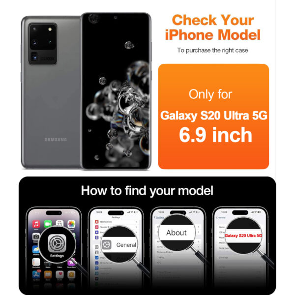 For Galaxy S20 Ultra (6.9 inch) Curved Full Coverage Tempered Glass Screen Protector Black Frame - Image 2