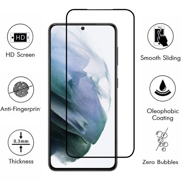 For Galaxy S21 Plus (6.7 inch) Full Coverage Tempered Glass Screen Protector Black Frame - Image 3
