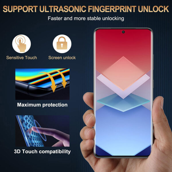 For Galaxy S21 Plus (6.7 inch) Full Coverage Tempered Glass Screen Protector Black Frame - Image 6