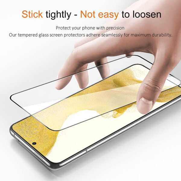 For Galaxy S22 Plus (6.6 inch) Full Coverage Tempered Glass Screen Protector Black Frame - Image 8