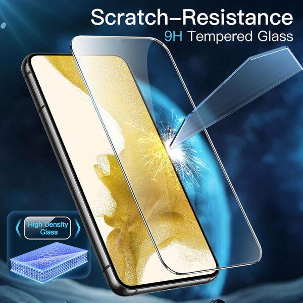 For Galaxy S23 Plus (6.6 inch) Full Coverage Tempered Glass Screen Protector Black Frame - Image 4
