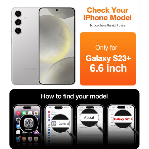 For Galaxy S23 Plus (6.6 inch) Full Coverage Tempered Glass Screen Protector Black Frame - Image 2