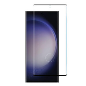 For Galaxy S23 Ultra (6.8 inch) Curved Full Coverage Tempered Glass Screen Protector Black Frame
